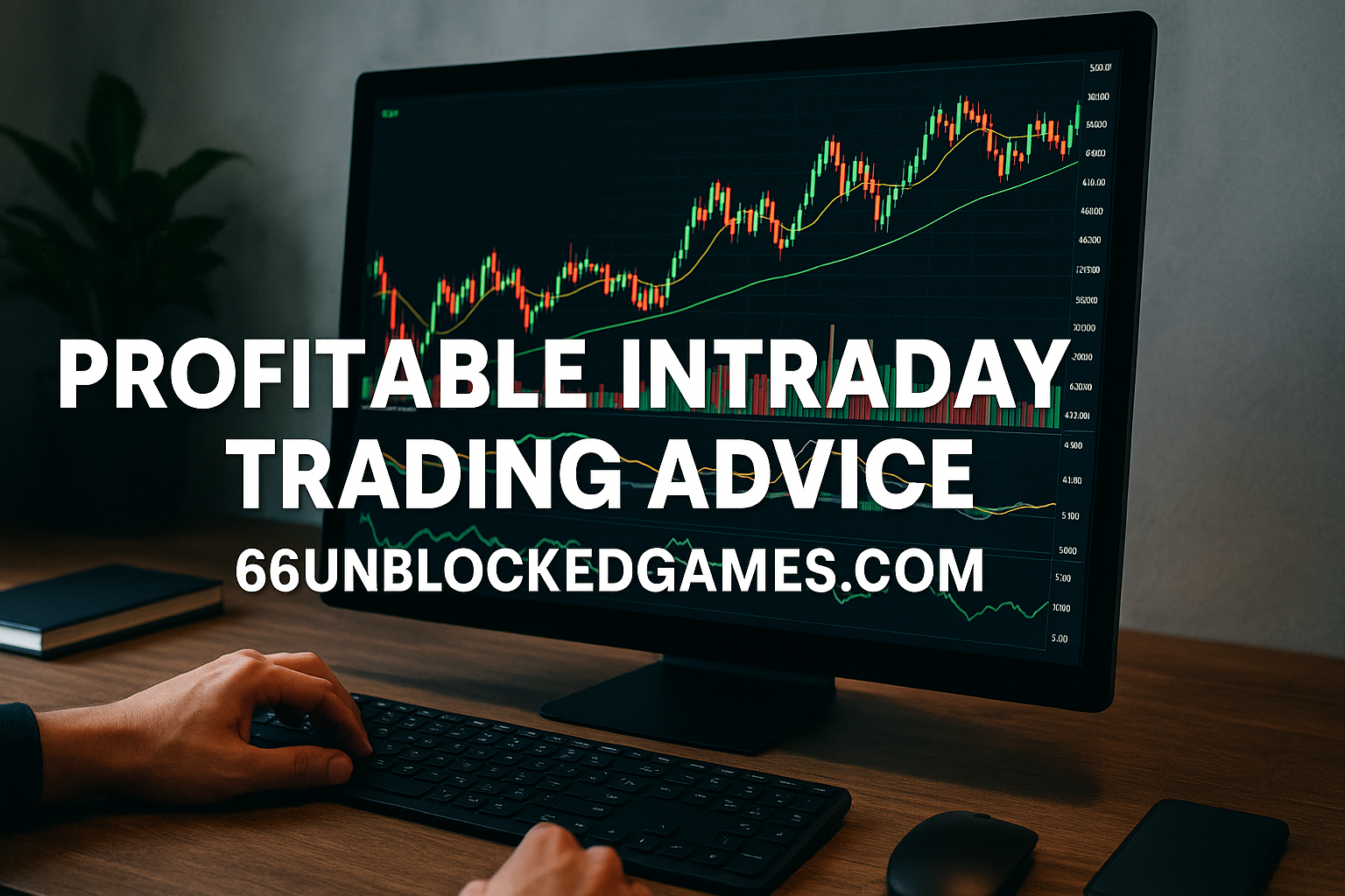 Trader analyzing charts for profitable intraday trading advice 66unblockedgames.com on a computer screen.”